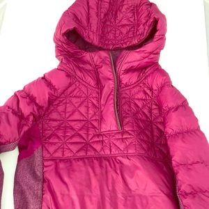 Ivivva plush down magenta pull over jacket hoodie.